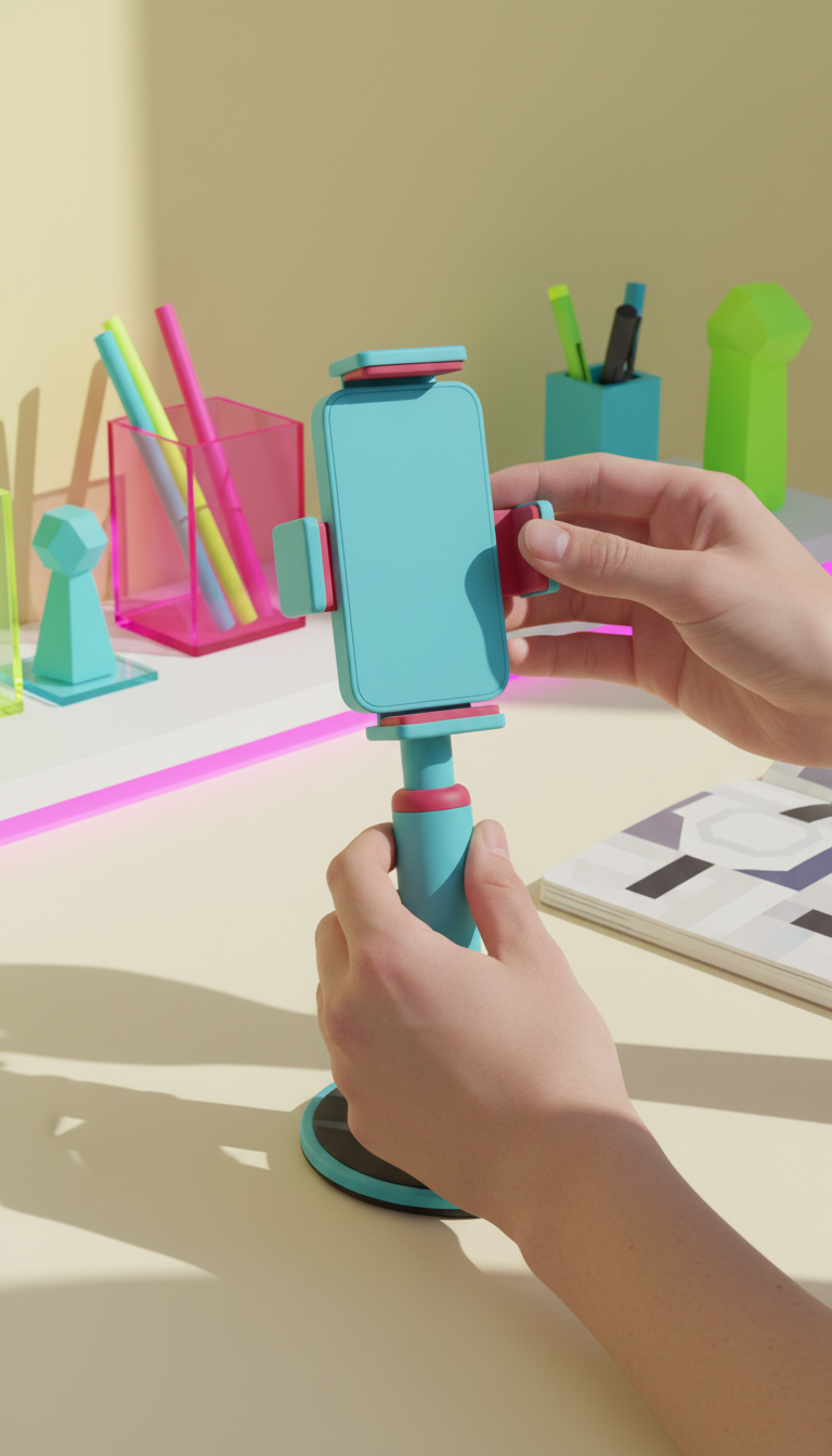 Hype Aqua adjustable phone mount in use