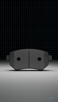 Ceramic composite brake pad, Default angle is a precise 3/4 front perspective that reveals both profile and depth, echoing...