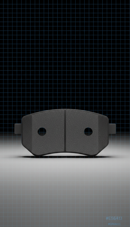Ceramic composite brake pad, Default angle is a precise 3/4 front perspective that reveals both profile and depth, echoing...