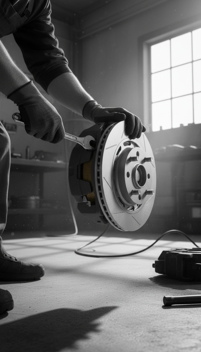 Heavy-Duty Steel Brake Assembly in use