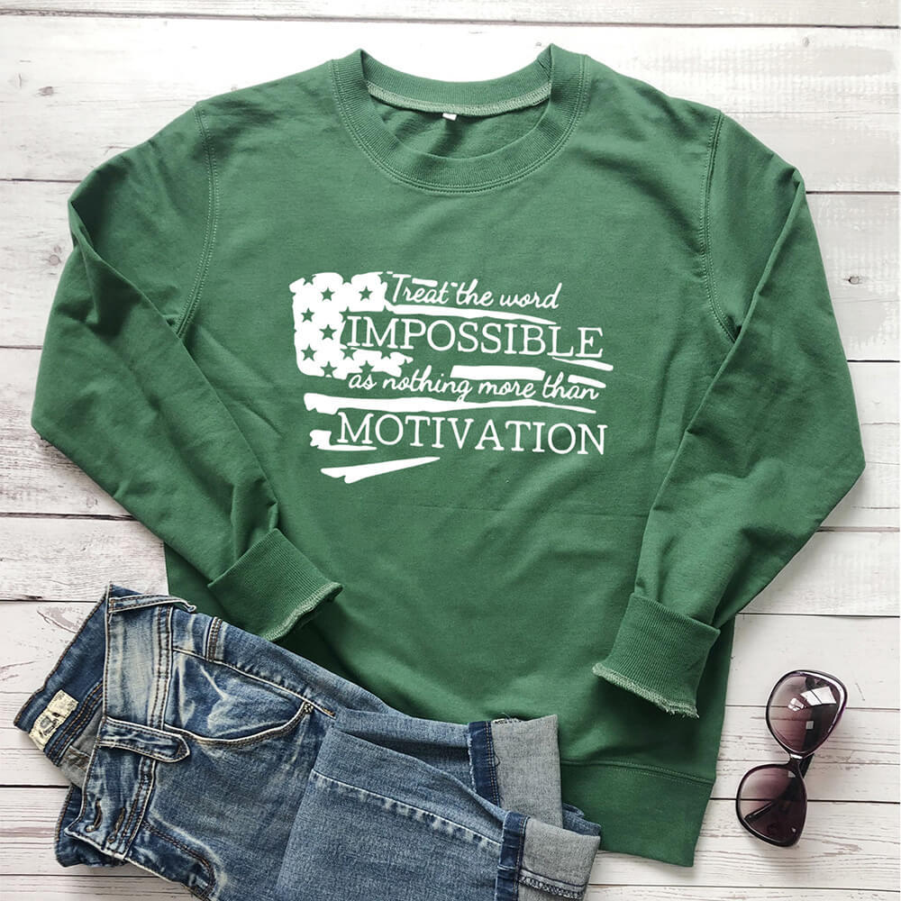 IMPOSSIBLE MOTIVATION letter hoodie