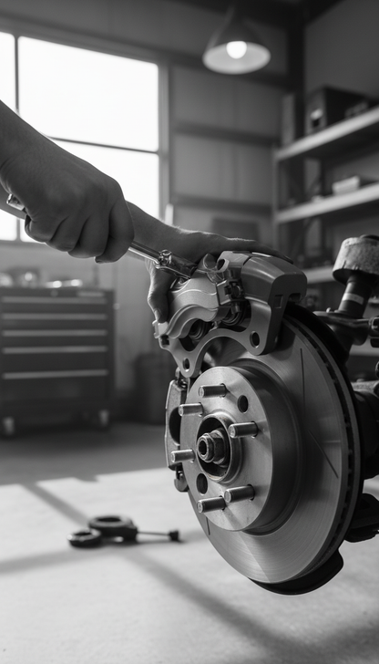 Forged aluminum brake caliper in use
