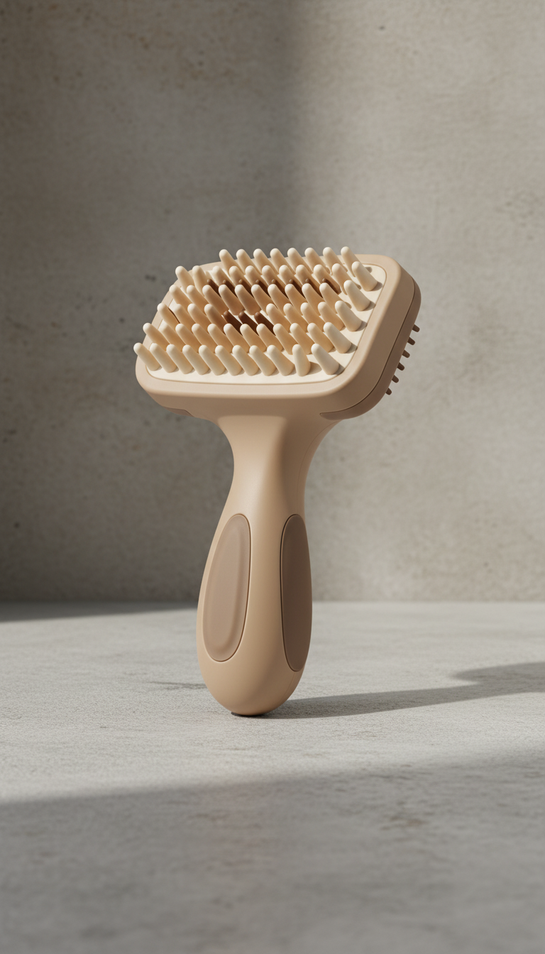 Ergonomic Pet Grooming Brush in a new setting