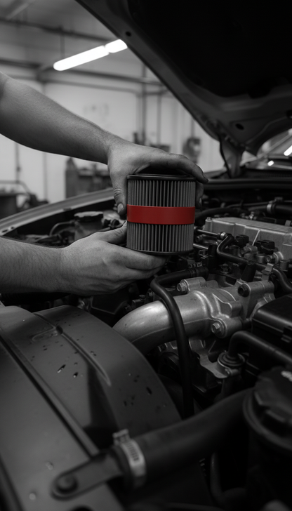 Engine Oil Filter in use