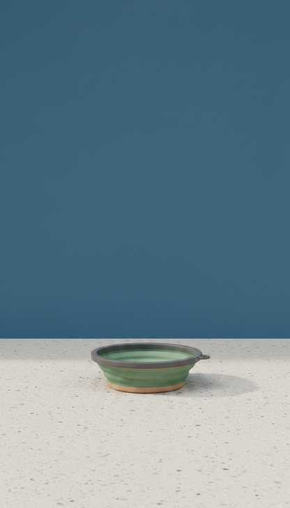 Collapsible Silicone Travel Bowl in a new setting