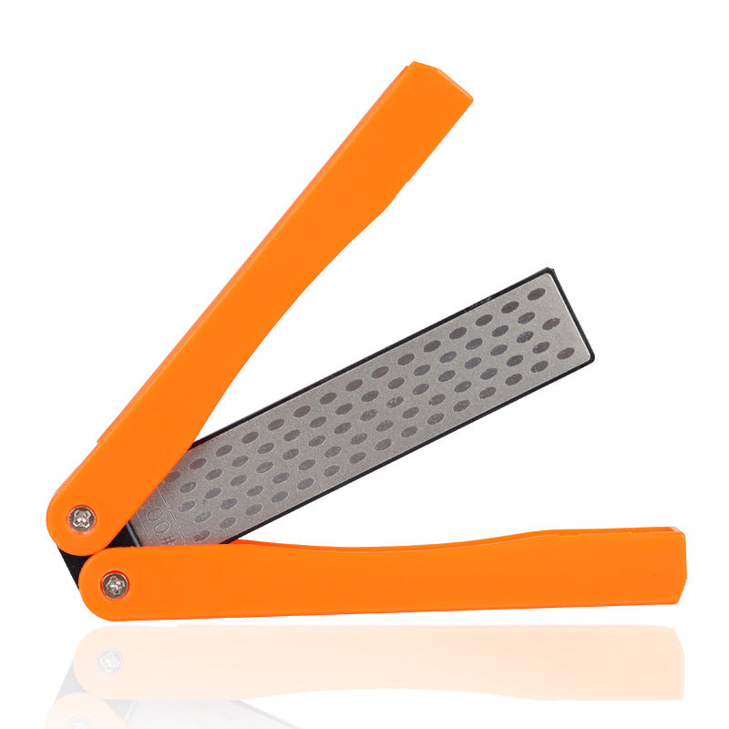 Foldable Pocket Knife Sharpener Tool - Dual Grit Diamond Sharpening Stone, Compact for Camping Hiking