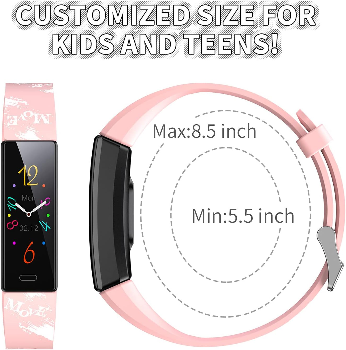 Kids Watch Fitness Tracker, Fitness Watches for Kids, Activity Tracker with Pedometers, Stopwatch, IP68 Waterproof, 11 Sport Modes Smart Watch for Kids Age 6-16 Years Old