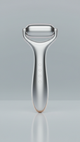Light & Science microcurrent facial roller, Three-quarter angle as default — showcases both front-facing technology details...